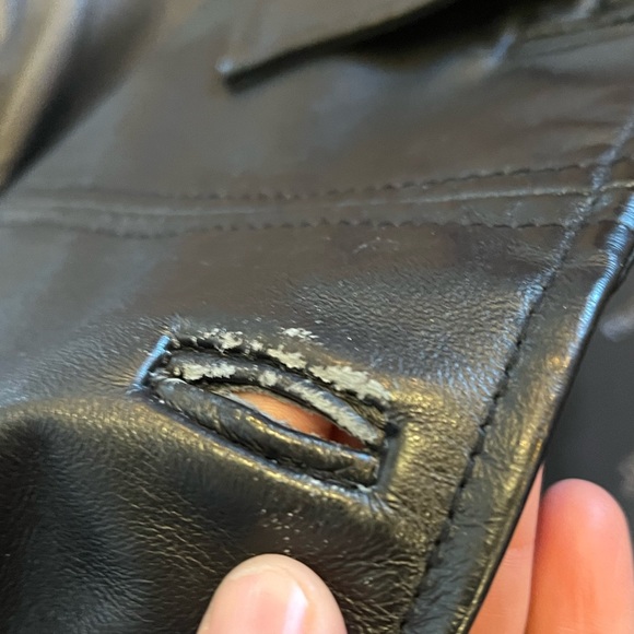 Nice! East 5th genuine leather black coat jacket women’s large button down - Picture 16 of 16